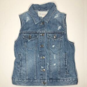 Two By Vince Camuto Distressed Denim Vest Sz Sm
